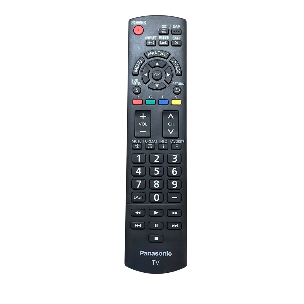 Panasonic N2QAYB000485 TV Remote Control Viera Link OEM Black Replacement